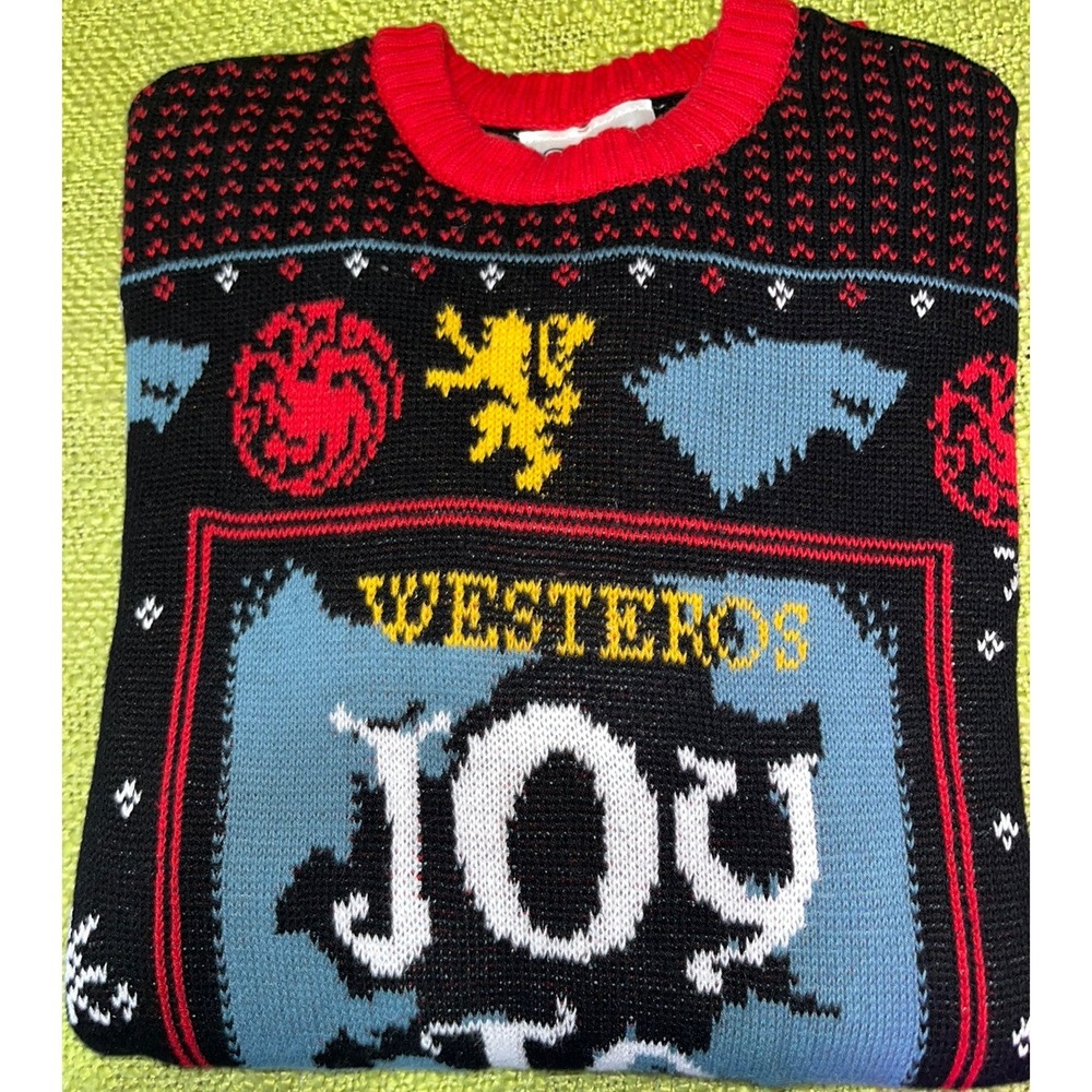 GAME OF THRONES holiday sweater mens l JOY TO THE REALM